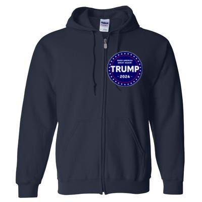 Trumps Reelection Badge 2024 Full Zip Hoodie