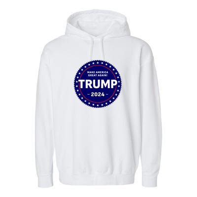 Trumps Reelection Badge 2024 Garment-Dyed Fleece Hoodie