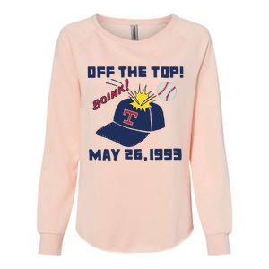 Texas Rangers Boink Off The Top May 26 1993 Womens California Wash Sweatshirt