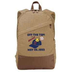 Texas Rangers Boink Off The Top May 26 1993 Cotton Canvas Backpack