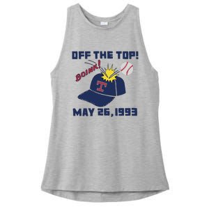 Texas Rangers Boink Off The Top May 26 1993 Ladies PosiCharge Tri-Blend Wicking Tank