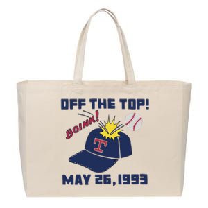 Texas Rangers Boink Off The Top May 26 1993 Cotton Canvas Jumbo Tote