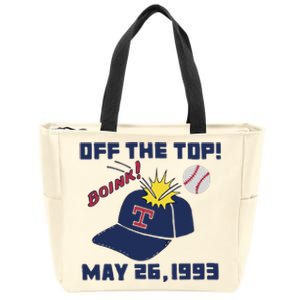 Texas Rangers Boink Off The Top May 26 1993 Zip Tote Bag