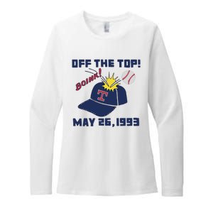 Texas Rangers Boink Off The Top May 26 1993 Womens CVC Long Sleeve Shirt