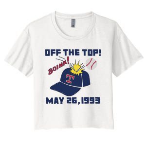 Texas Rangers Boink Off The Top May 26 1993 Women's Crop Top Tee