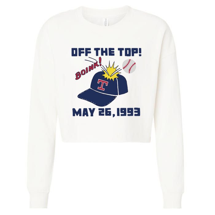 Texas Rangers Boink Off The Top May 26 1993 Cropped Pullover Crew