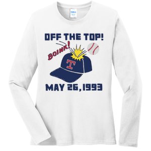 Texas Rangers Boink Off The Top May 26 1993 Ladies Long Sleeve Shirt