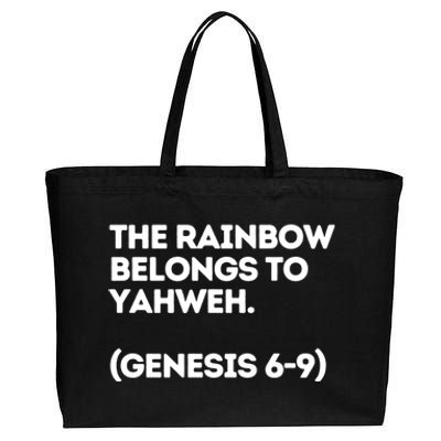 The Rainbow Belongs To Yahweh Cotton Canvas Jumbo Tote