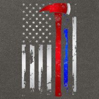 Thin Red Blue line American Flag Axe gift Firefighter Police Cotton Canvas Backpack