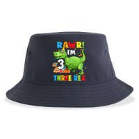 Three Rex Birthday Party Outfit Dinosaur 3 Year Old Boy Sustainable Bucket Hat