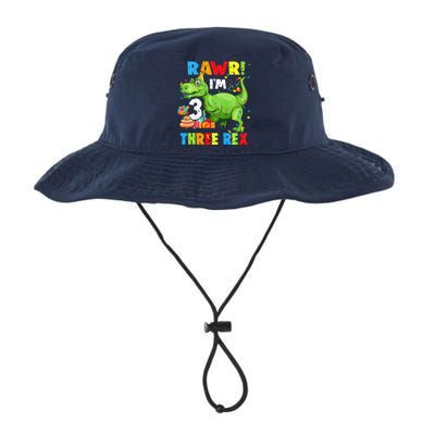 Three Rex Birthday Party Outfit Dinosaur 3 Year Old Boy Legacy Cool Fit Booney Bucket Hat