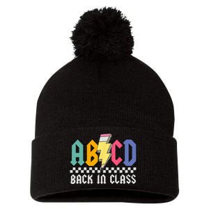 Teachers Rock Back To School ABCD Back In Class Pencil Kids Pom Pom 12in Knit Beanie