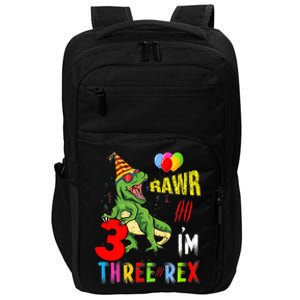 Three Rex Birthday Party Outfit Dinosaur 3 Year Old Boy Girl Impact Tech Backpack