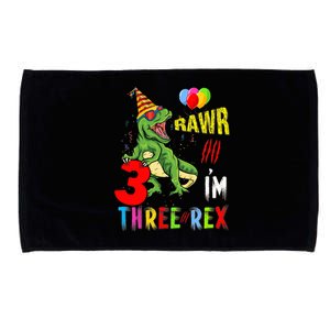 Three Rex Birthday Party Outfit Dinosaur 3 Year Old Boy Girl Microfiber Hand Towel