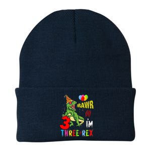 Three Rex Birthday Party Outfit Dinosaur 3 Year Old Boy Girl Knit Cap Winter Beanie