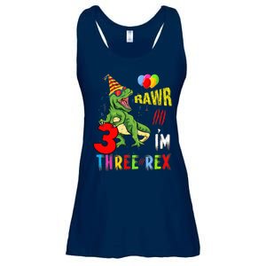 Three Rex Birthday Party Outfit Dinosaur 3 Year Old Boy Girl Ladies Essential Flowy Tank