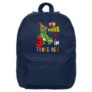 Three Rex Birthday Party Outfit Dinosaur 3 Year Old Boy Girl 16 in Basic Backpack