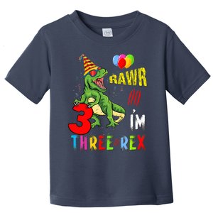 Three Rex Birthday Party Outfit Dinosaur 3 Year Old Boy Girl Toddler T-Shirt