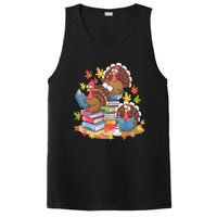 Turkey Reading Books Fall Season Thanksgiving Teacher Book PosiCharge Competitor Tank