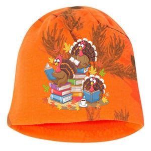 Turkey Reading Books Fall Season Thanksgiving Teacher Book Kati - Camo Knit Beanie