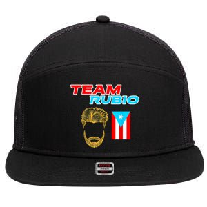 Team Rubio Baseball Puerto Rico Beisbol Los Nuestros Pride 7 Panel Mesh Trucker Snapback Hat