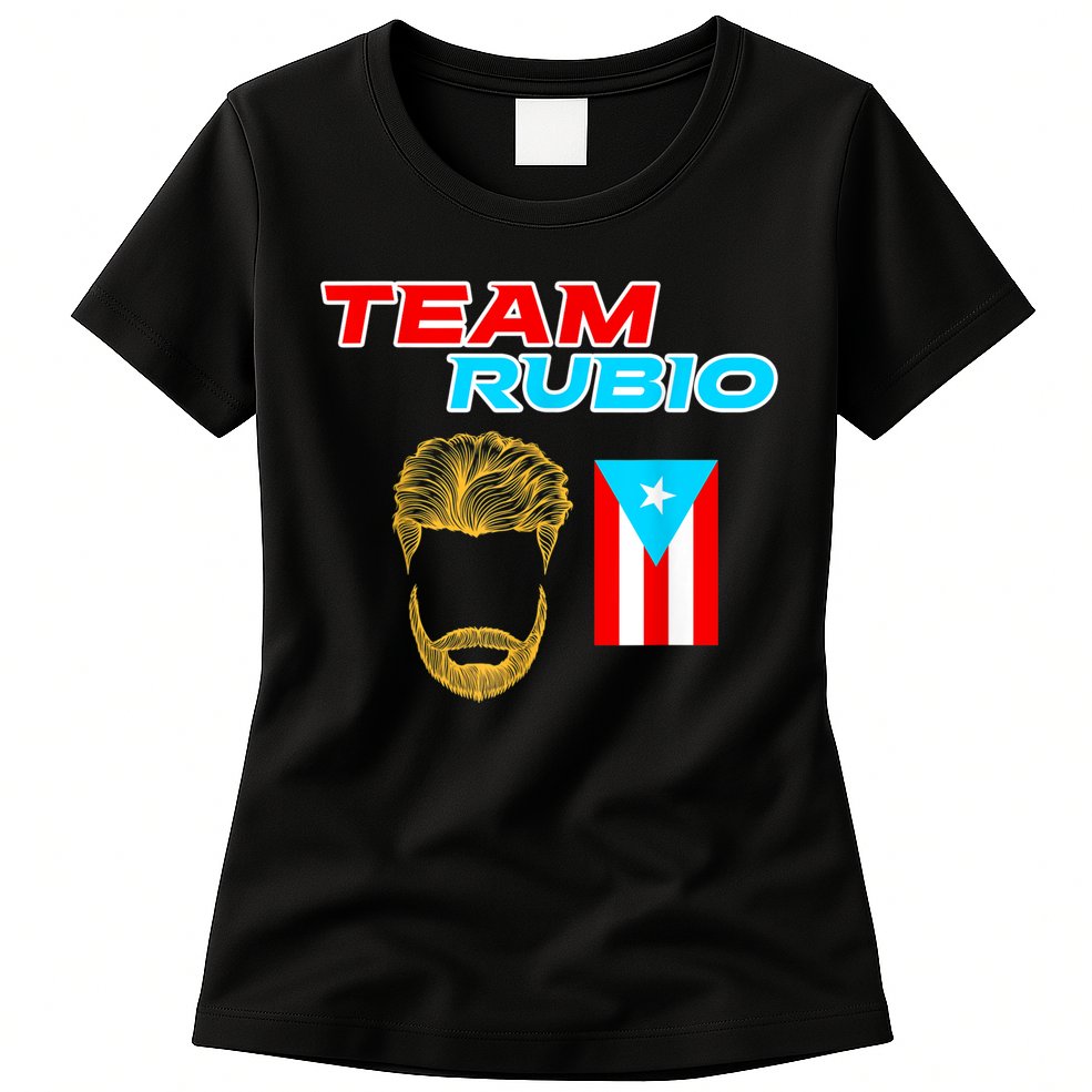 Team Rubio Baseball Puerto Rico Beisbol Los Nuestros Pride Womens T-Shirt