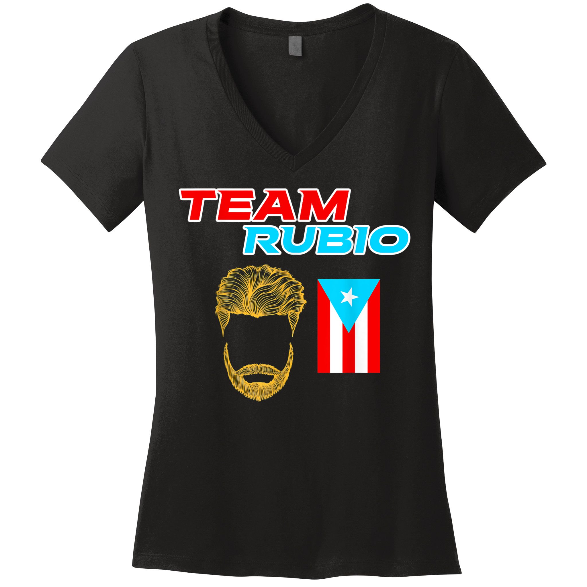 Team Rubio Baseball Puerto Rico Beisbol Los Nuestros Pride Women's V-Neck T-Shirt