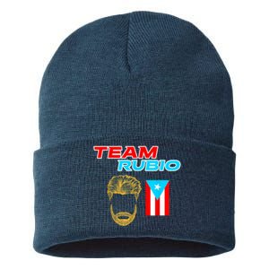 Team Rubio Baseball Puerto Rico Beisbol Los Nuestros Pride Sustainable Knit Beanie