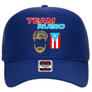 Team Rubio Baseball Puerto Rico Beisbol Los Nuestros Pride High Crown Mesh Back Trucker Hat