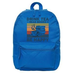 Tea Read Books Be Happy Tee For Book And Tea Lovers Gift 16 in Basic Backpack