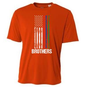 Thin Red Blue Green Line Brothers Police Fire Military Flag Gift Cooling Performance Crew T-Shirt