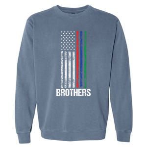 Thin Red Blue Green Line Brothers Police Fire Military Flag Gift Garment-Dyed Sweatshirt