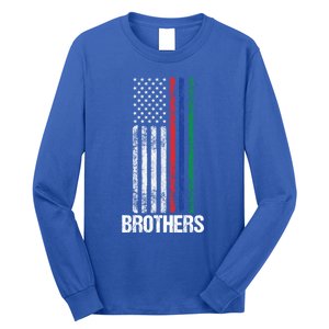 Thin Red Blue Green Line Brothers Police Fire Military Flag Gift Long Sleeve Shirt