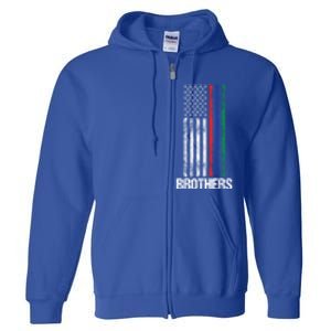 Thin Red Blue Green Line Brothers Police Fire Military Flag Gift Full Zip Hoodie