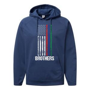 Thin Red Blue Green Line Brothers Police Fire Military Flag Gift Performance Fleece Hoodie