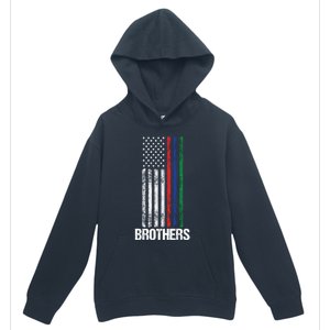 Thin Red Blue Green Line Brothers Police Fire Military Flag Gift Urban Pullover Hoodie