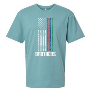 Thin Red Blue Green Line Brothers Police Fire Military Flag Gift Sueded Cloud Jersey T-Shirt