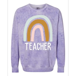 Teacher Rainbow Back To School Colorblast Crewneck Sweatshirt