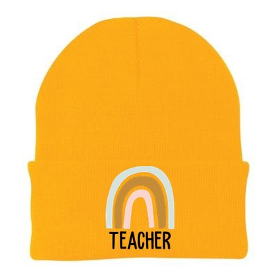 Teacher Rainbow Back To School Knit Cap Winter Beanie