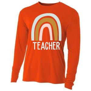 Teacher Rainbow Back To School Cooling Performance Long Sleeve Crew