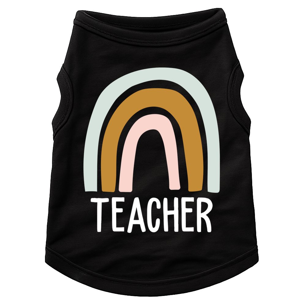Teacher Rainbow Back To School Doggie Tank