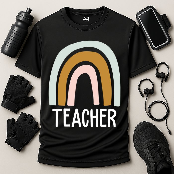 Teacher Rainbow Back To School Cooling Performance Crew T-Shirt
