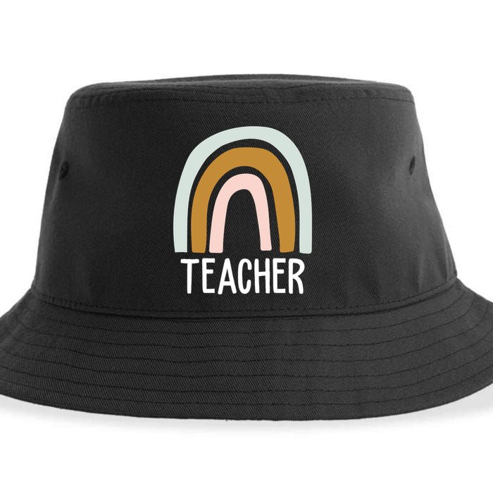 Teacher Rainbow Back To School Sustainable Bucket Hat