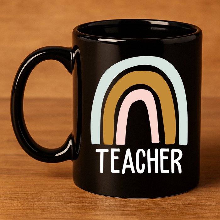 Teacher Rainbow Back To School 11oz C Handle Ceramic Mug