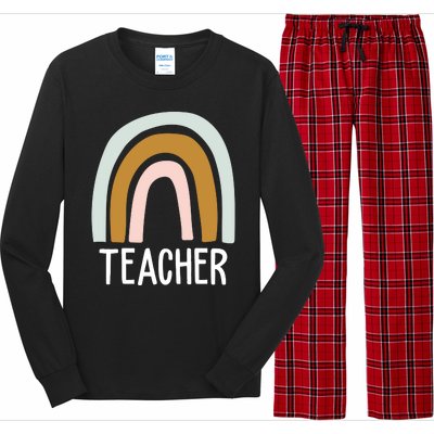 Teacher Rainbow Back To School Long Sleeve Pajama Set