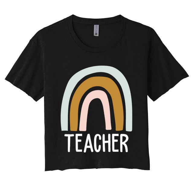 Teacher Rainbow Back To School Crop Top