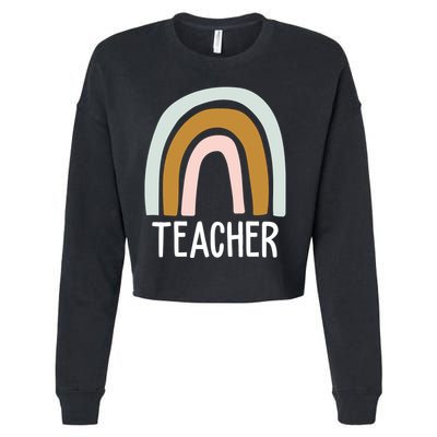 Teacher Rainbow Back To School Cropped Pullover Crew