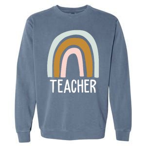 Teacher Rainbow Back To School Garment-Dyed Sweatshirt