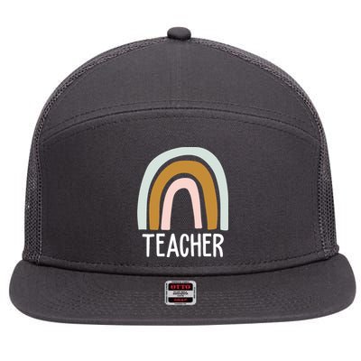 Teacher Rainbow Back To School 7 Panel Mesh Trucker Snapback Hat