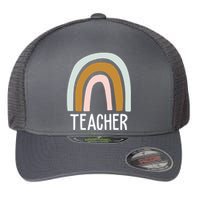 Teacher Rainbow Back To School Flexfit Unipanel Trucker Cap